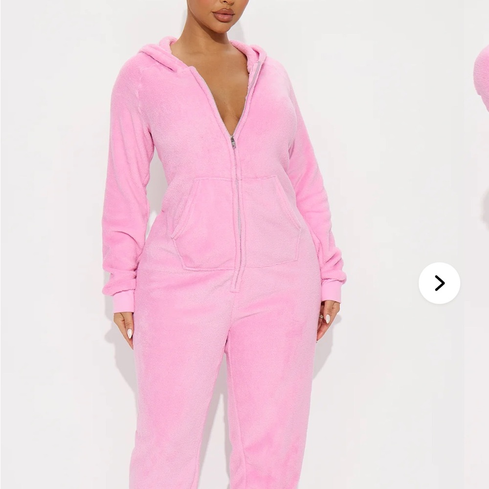 Keep You Cozy Plush Hoodie PJ Jumpsuit Onesie - Pink